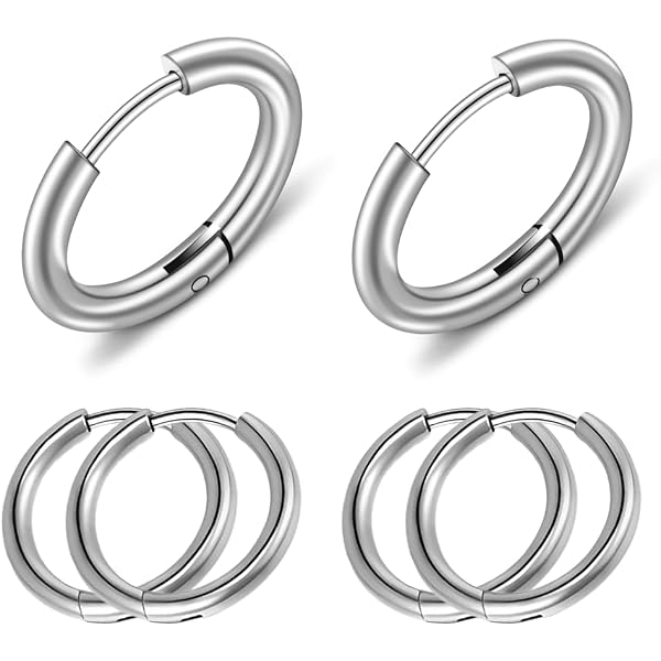 Amazon | Fuushspoy 6個セット 18g フープピアス 18mm リングピアス